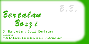 bertalan boszi business card